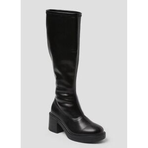 Wild Fable Danika Black Stretch Tall Combat Boots Block Heel Platform Size 11